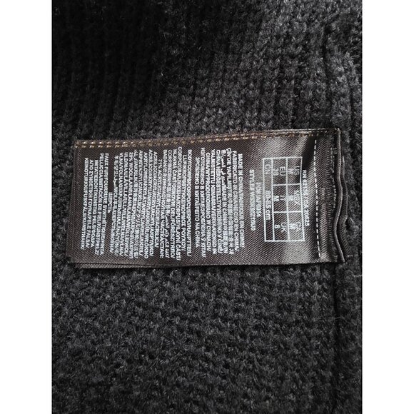 Guess Black Wool Blend Wrap Sweater Faux Fur Collar & Belted Waist Medium - Picture 7 of 9